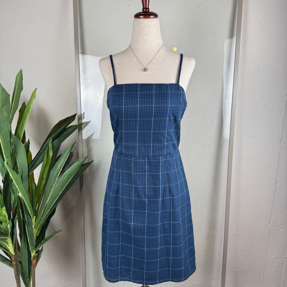 Girly Grunge Y2K Dark Academia Aeropostale Plaid Blue Mini Dress Medium Blue